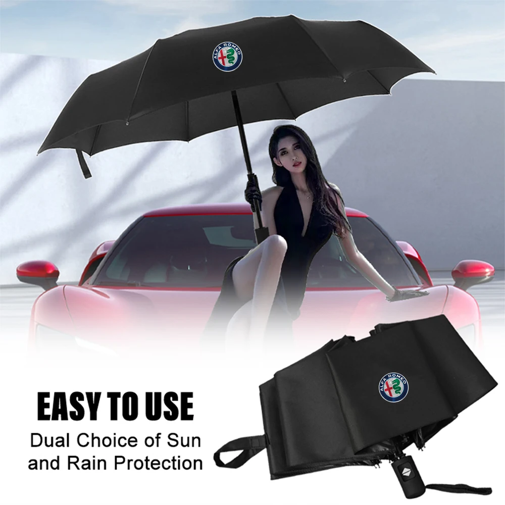 1pc For Alfa Romeo Giulia Stelvio Giulietta 159 147 156 Mito Sportiva GT Car Automatic Reflective Sun Umbrella Folding Sunshade