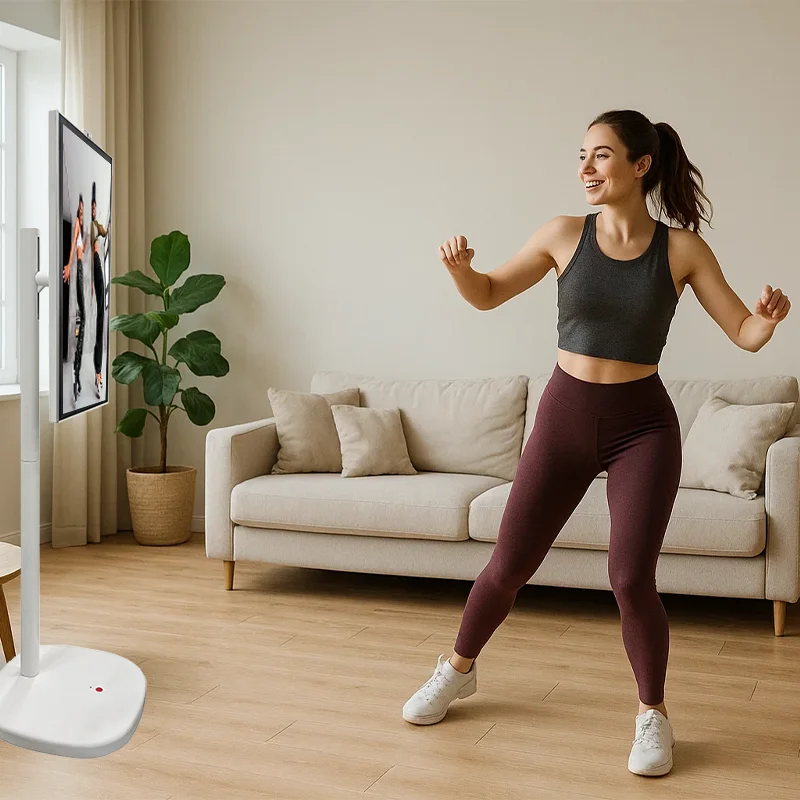 غرفة اللياقة البدنية 24 بوصة IPTV شاشة ذكية أندرويد شاشة تعمل باللمس تلفزيون شاشة الهاتف المحمول قابلة للشحن البث المباشر لوحة يوتيوب المحمولة