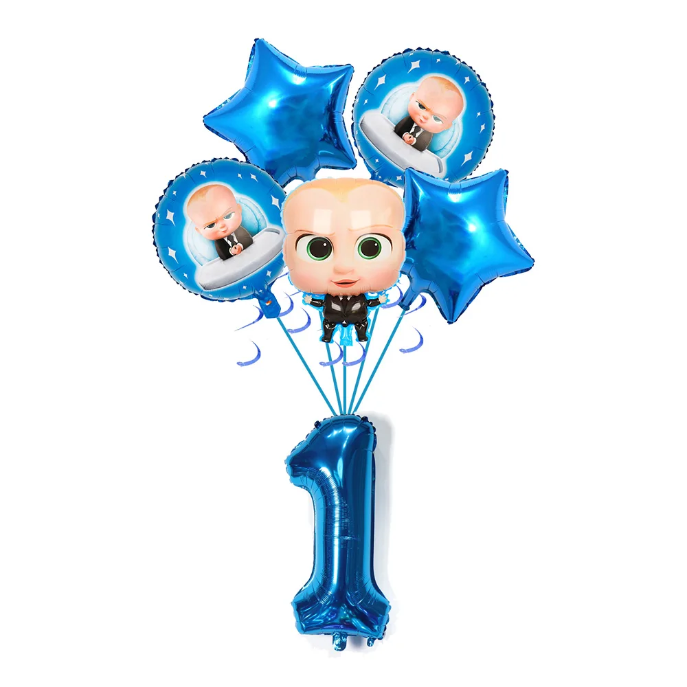 Boss Baby Cartoon Geburtstagsparty Dekorationen Hintergrundbanner Teller Becher Servietten Tischdecke Ballons Jungen Mädchen Party Babyparty – Detail 33