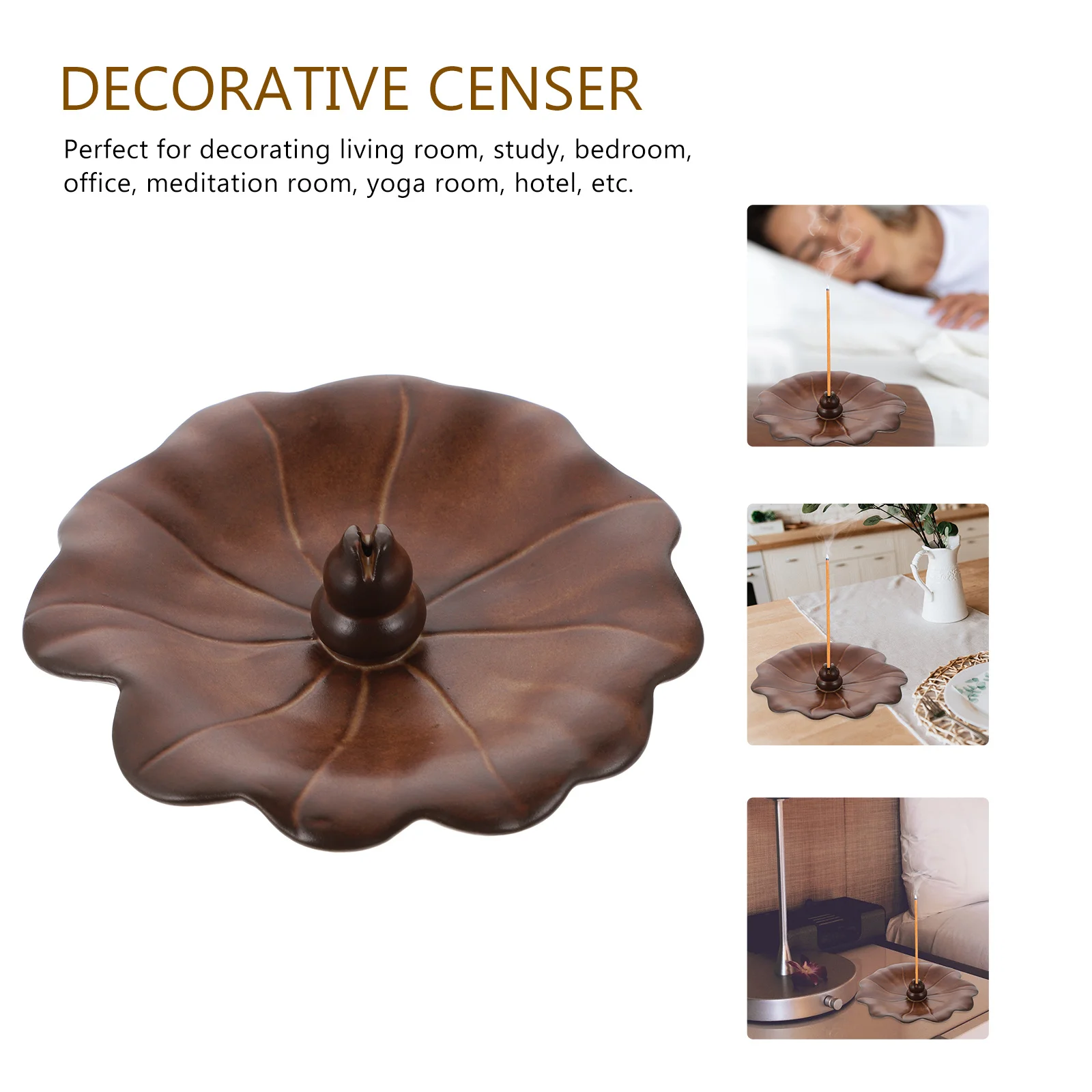 

Ceramic Incense Burner Tray Dual Purpose Design for Sticks Cones Candles Exquisite Home Furnishing Tearoom Decor