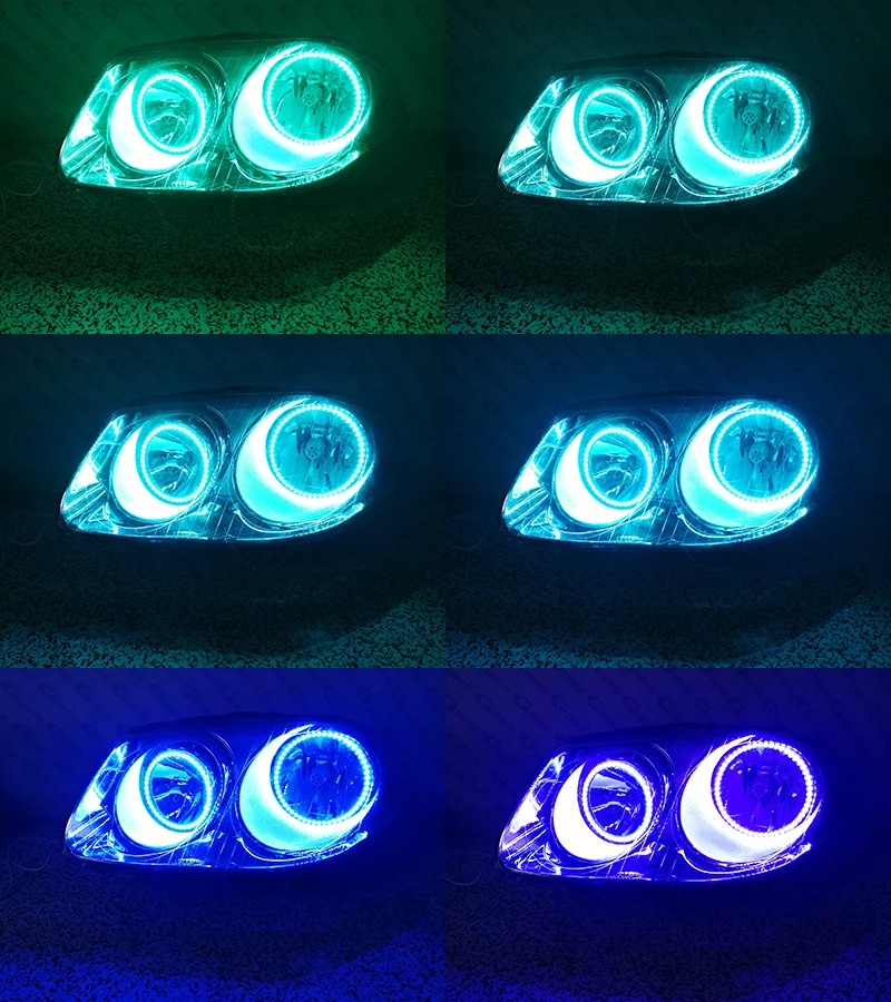 For Volkswagen VW Jetta City Clasico Bora Bluetooth-Compatible APP Ultra Bright Multi-Color RGB Led Angel Eyes Kit Halo Rings