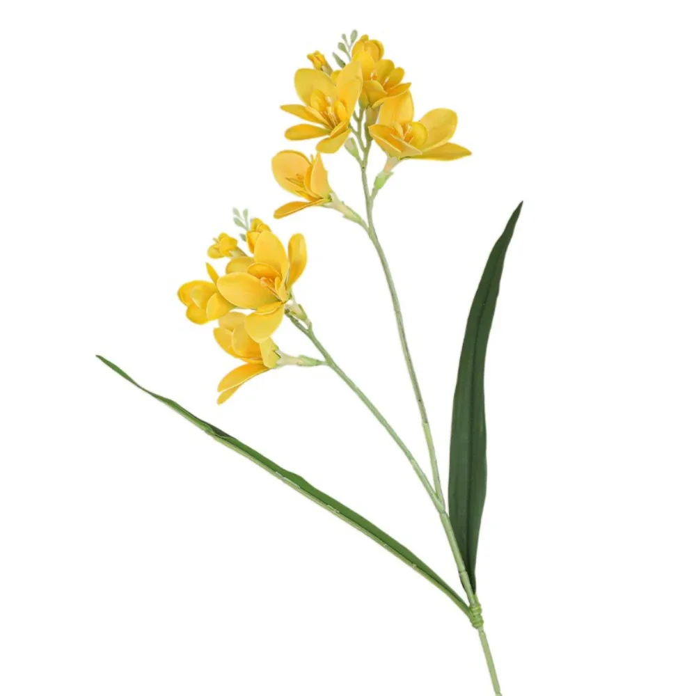 

2 Fork Artificial Freesia Flowers Realistic Handmade Artificial Orchid Branches Real Touch Simulation Whelan Flower