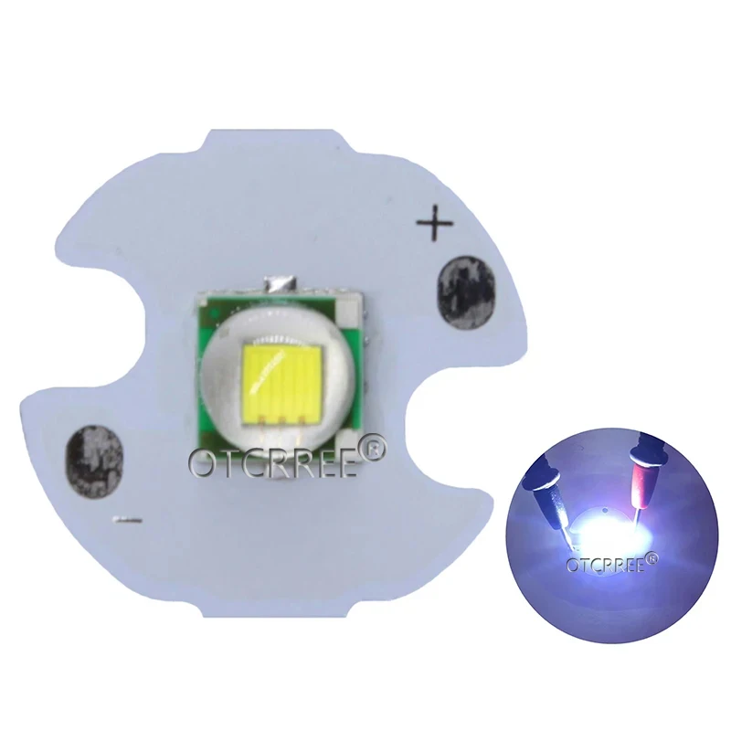 XLM-Cuentas LED de alta potencia para manualidades, diodo emisor LED T6I, U2 5050, 10W, 5mm, blanco frío, 10000k, PCB de 14mm, 16mm, 20mm, 25mm, 1-10 piezas