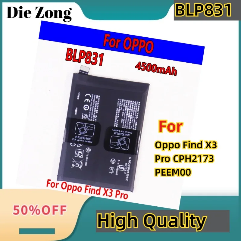 New Flash sales BLP831 High Quality Phone Replacement Battery For Oppo Find X3 Pro CPH2173 PEEM00 Batteries