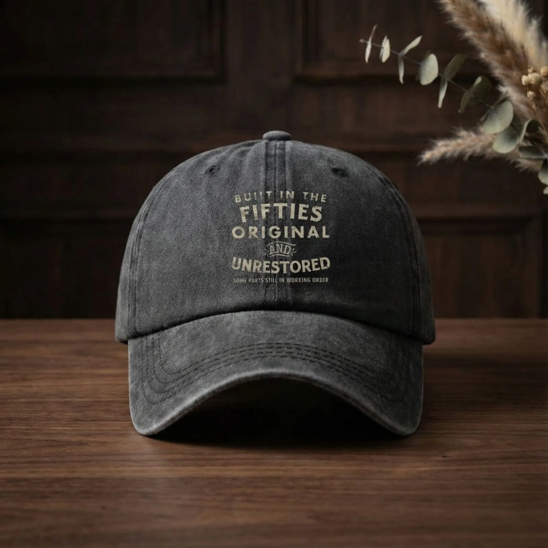 Built in the Fifties Original Unrestored Vintage Washed Baseball Cap for Men Women Casual Outdoor