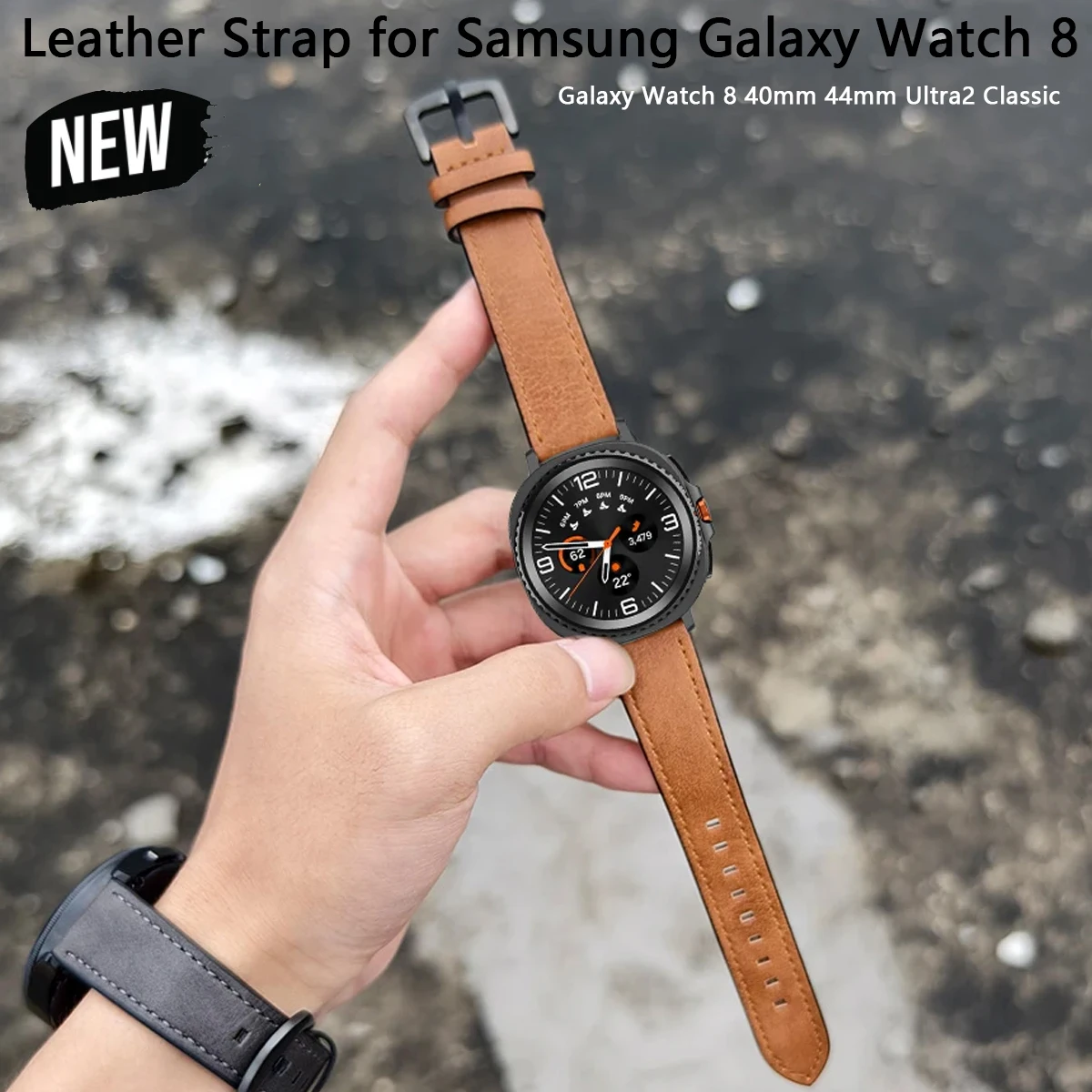 حزام جلدي جديد لساعة سامسونج جالاكسي 8 Ultra2 حزام سريع الإصدار لملحقات سوار الجلد الكلاسيكي سامسونج جالاكسي 8
