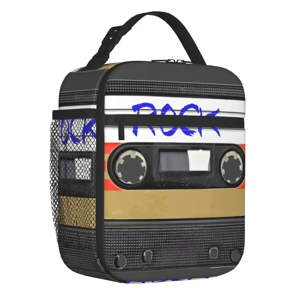 Rock And Roll Music Cassette Insulated Lunch Bag for Women Waterproof Music Lover Cooler Thermal Lunch Tote Kids School Children