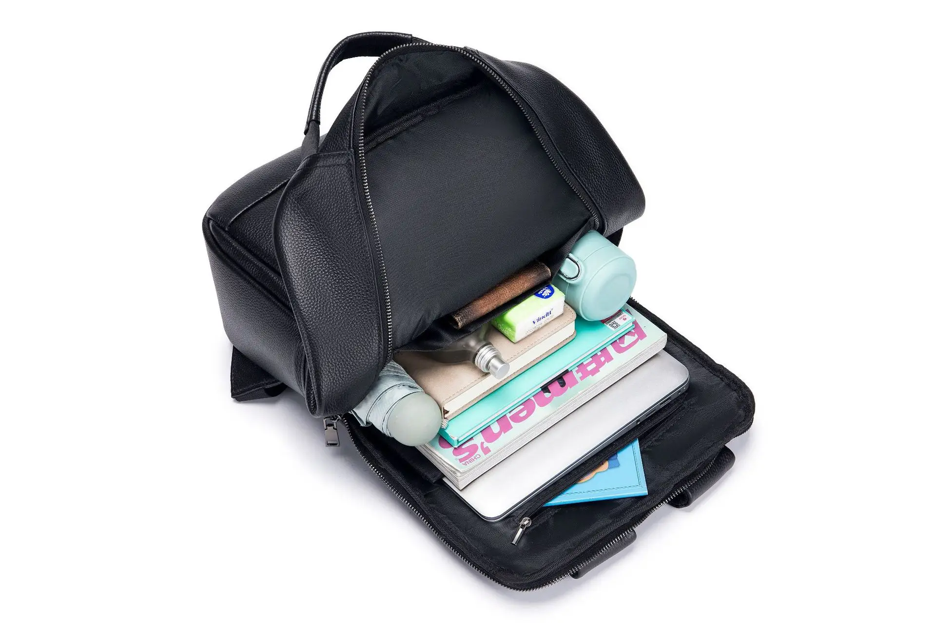 2027 New Business Men Backpack First Layer Cowhide Men's Bag Genuine Leather Schoolbag Large 15 Inch Laptop Travel Backpack