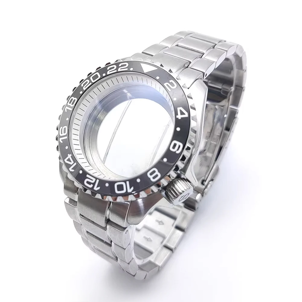 Per Submariner Custodia 42mm 50M Diving Quadrante in vetro zaffiro Solido Oyster/Jubilee Bracciale per movimento NH35 NH36