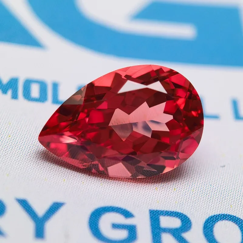 Laborgezüchteter Saphir im Asscher-Schliff, Sonnenuntergangsrot, für Charms, DIY-Ringe, Halsketten, Ohrringe, Hauptmaterialien wählbar, Zertifikat – Detail 29