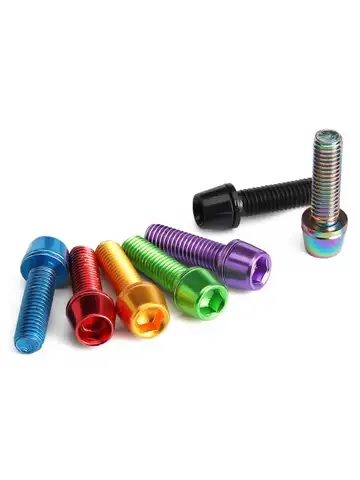 6pcs/set Bicycle Handlebar Screws Titanium-plated Colorful Stainless Steel M5*18MM MTB Bike Handle bar Stem Riser Screw In Bolts