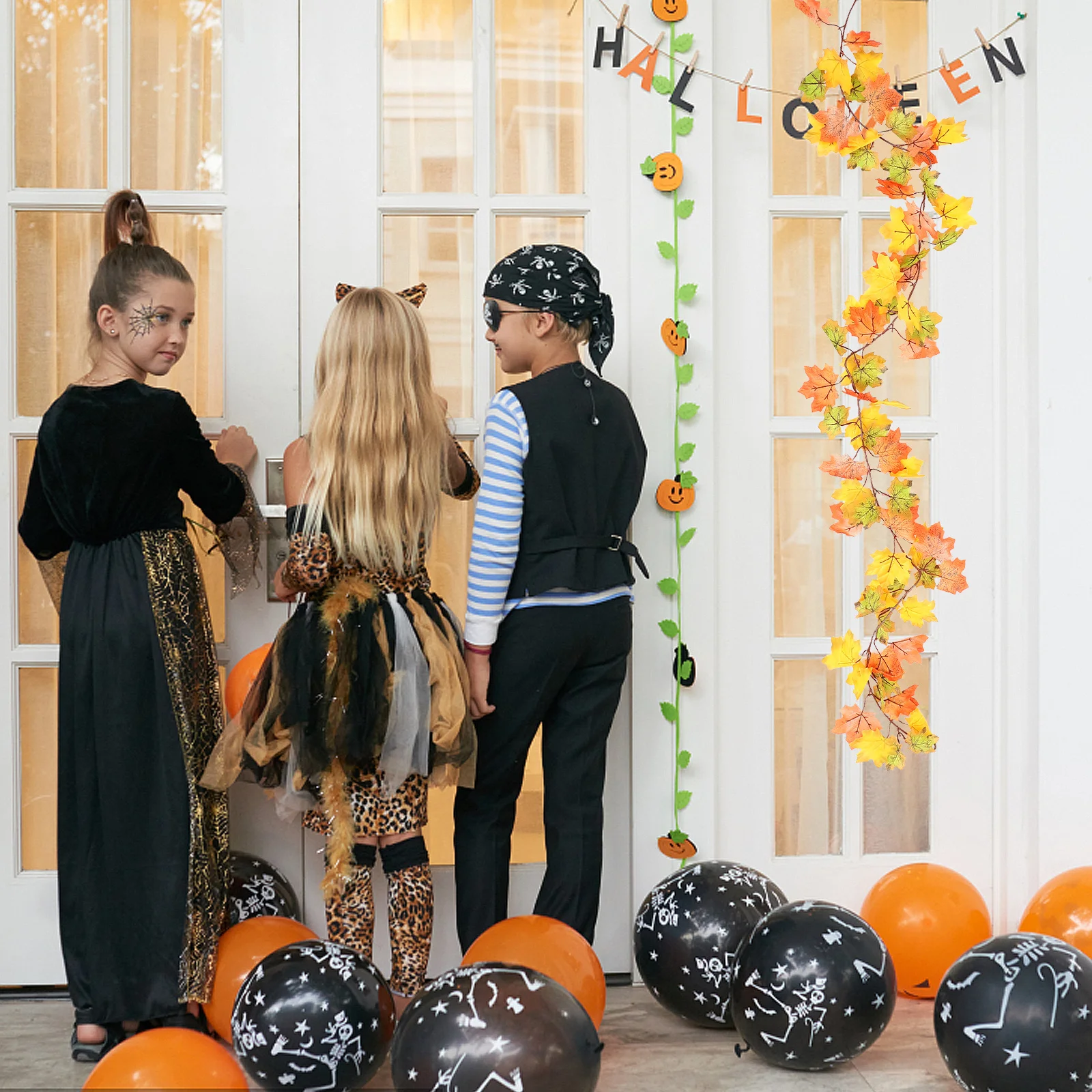 

Fake Maple Leaves Garland Autumn Hanging Vine Wall Hanging Decor Thanksgiving Pendant Fall Leaf Garland Maple Leaf Pendant