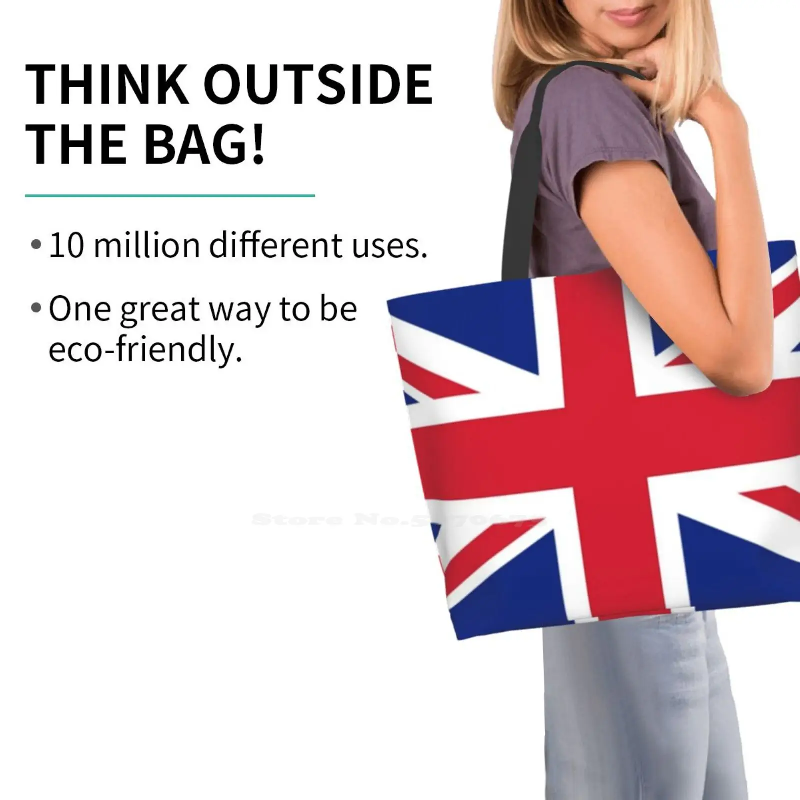 Uk British Britain Flag Union Jack Flag Shopping Bags Girls Fashion Casual Pacakge Hand Bag Union Jack Flag British England Uk