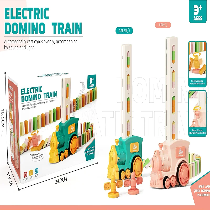 Elektryczny pociąg Domino Maszyna do układania Inteligentne klocki Zabawka z automatyczną kartą