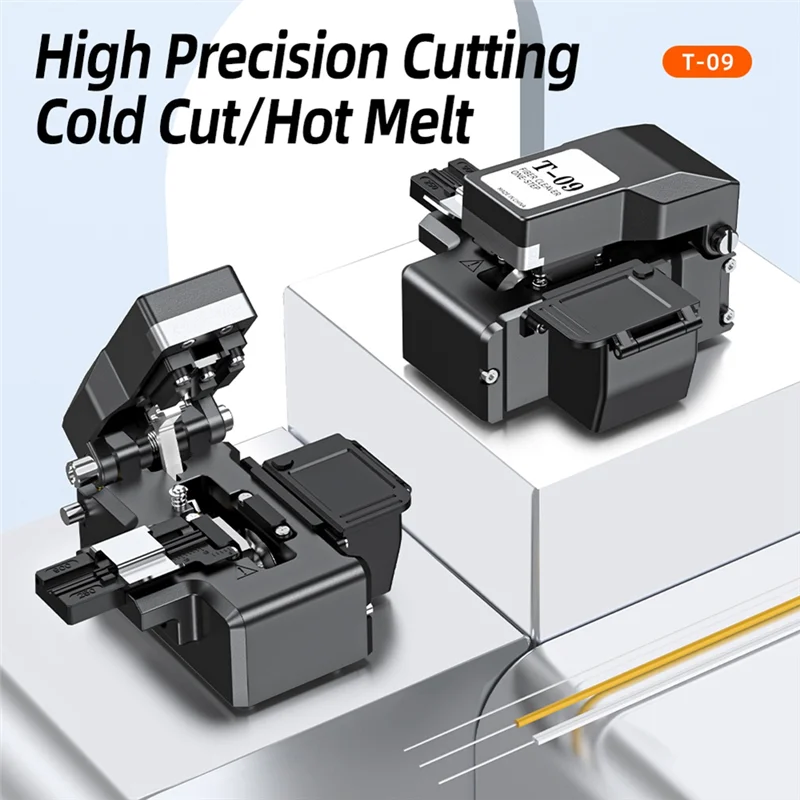 AA60-T-09 원스텝 완전 자동 고정밀 광섬유 절단기 광섬유 융합 접속기 커터 콜드 컷 핫멜트