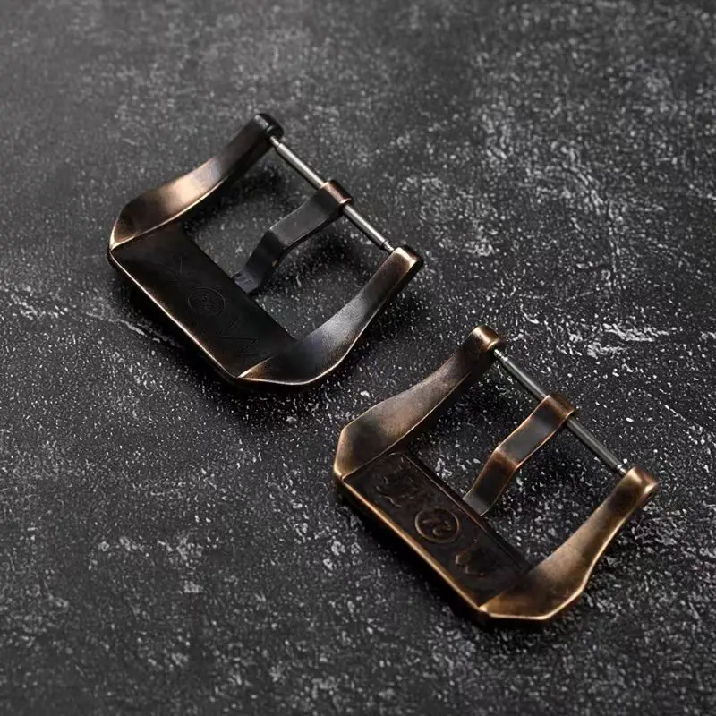 

Handmade hammered personalized bronze clasp 20 22 24 26MM retro style suitable for bronze watch clasp