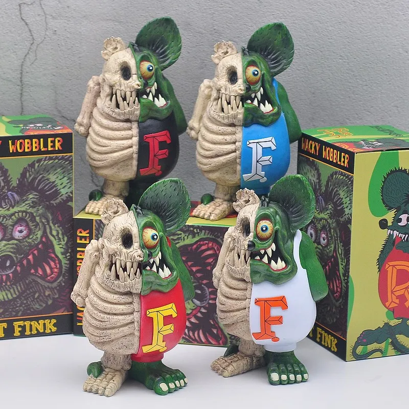 

In Box Wacky Wobbler Rat Fink Dissected Action Figures Cartoon Luminous Eye Dolls PVC Street Art Collectible Mode 19cm