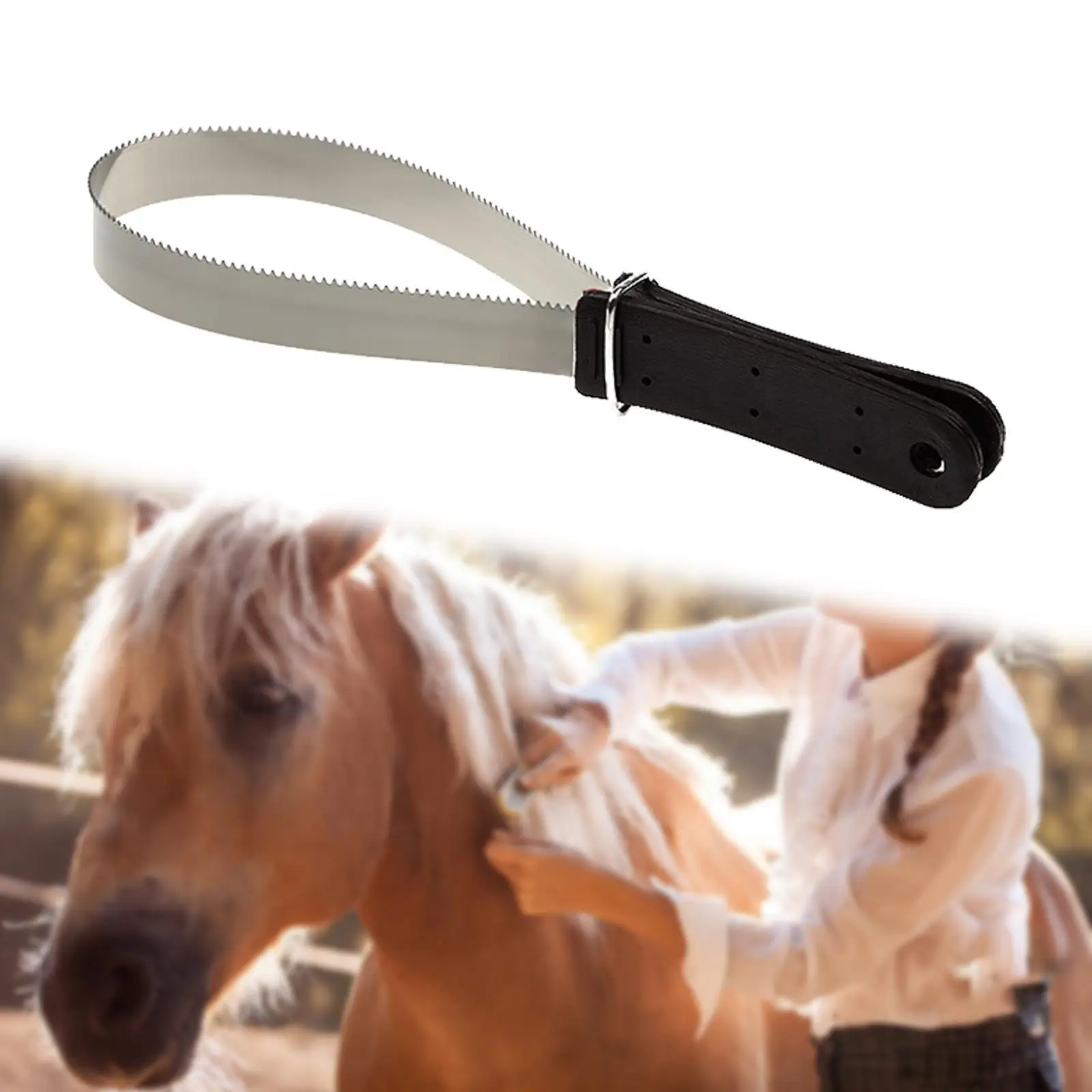 Horse Grooming Scrapers Shedding Blade Double Sided Remover เครื่องขูดเหงื่อแปรงผมม้าสําหรับปศุสัตว์วัวสุนัขทุกประเภท