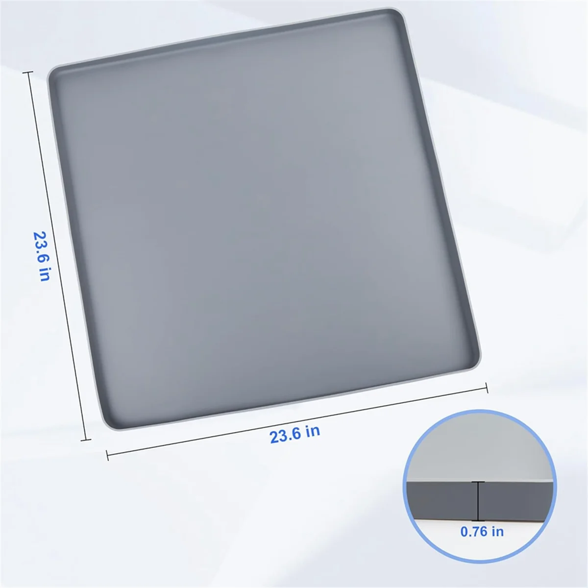 Washer Dryer Protective Silicone Rubber Mat 23.6 x 23.6Inch for Washer and Dryer Cover for the Top Anti-Slip