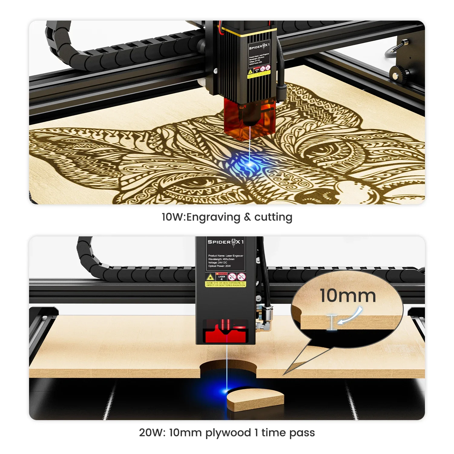 Tyvok Laser Engraver Spider X1S Large Format Wireless Offline Control Laser Cutting Machine for Metal Leather Wooden Plastic