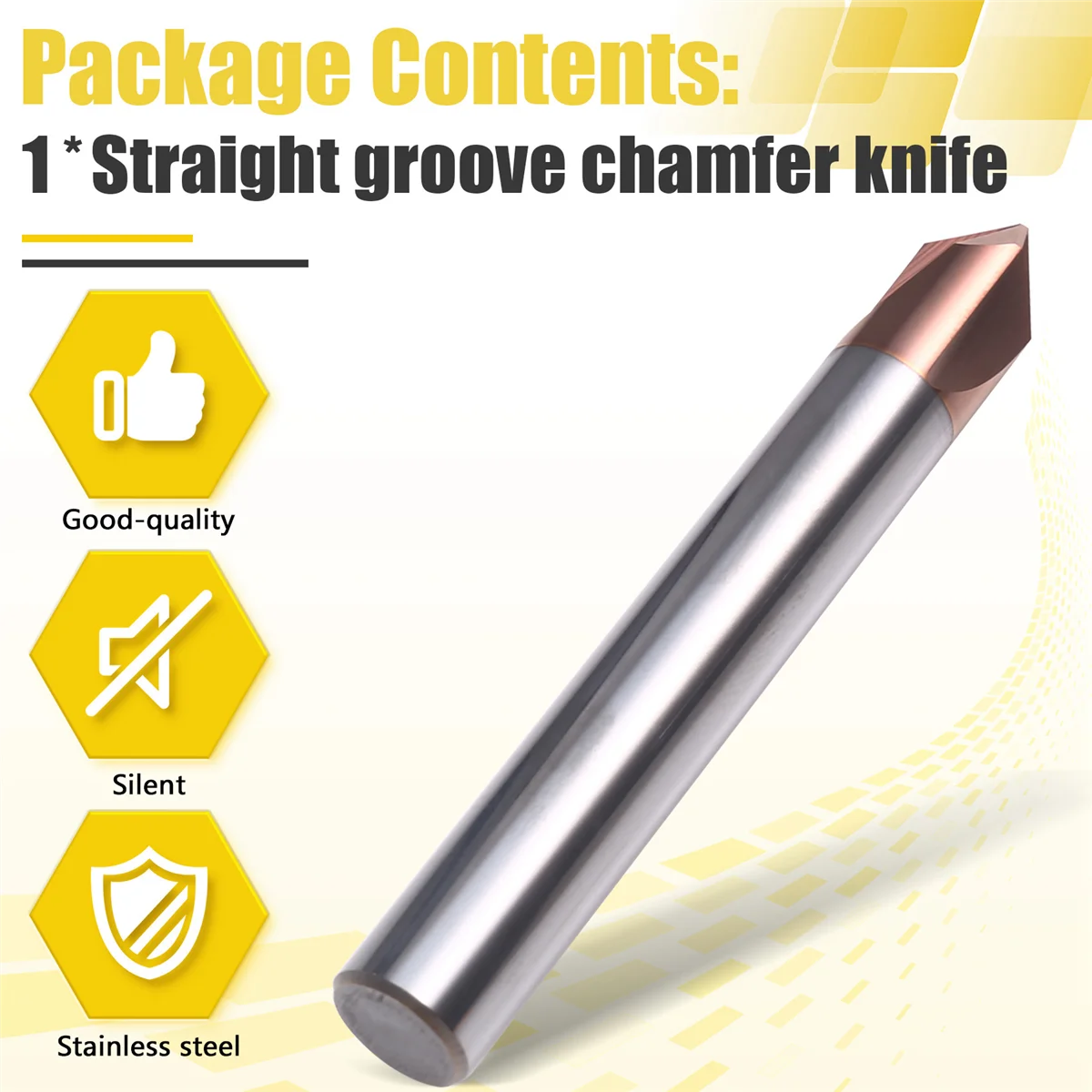 N18R Straight Groove Chamfer Knife Cemented Carbide 90 Degrees 3-Point Tungsten Chamfer Knife CNC Machining Tools