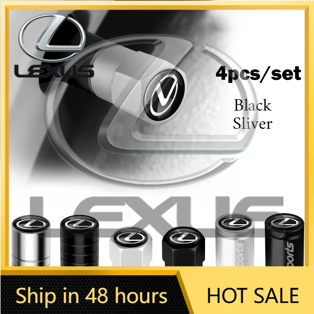 

2026 Hot Interior Stickers 4Pcs Car Wheel Tire Air Valve Caps Stem Covers Exterior Accessories For Lexus LS LC IS350 ES300h ES30