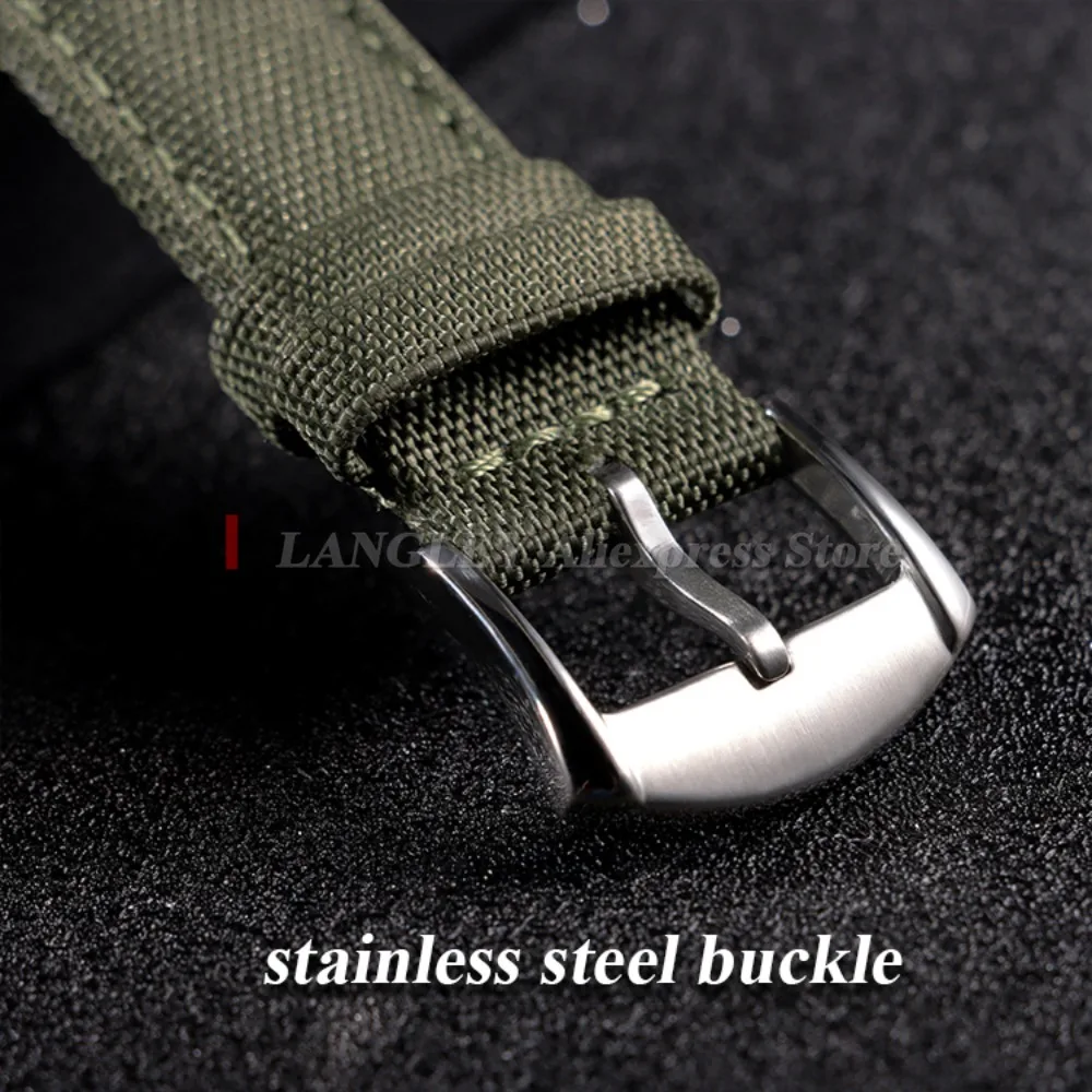 Correas de reloj de tela de vela de 20mm y 22mm para Omega Blancpain para relojes Seiko Diver, correas de reloj de nailon verde militar de liberación rápida para hombre