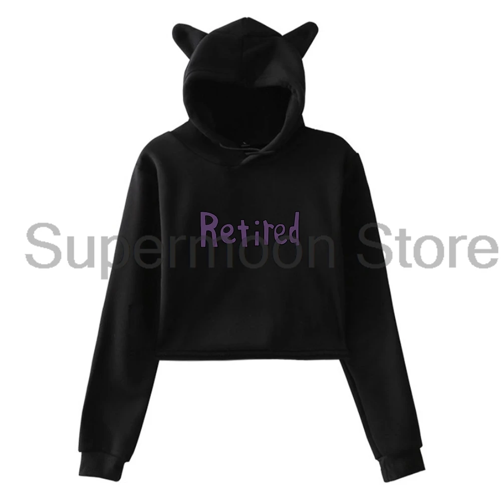 Manga Sakamoto Days Retired Cosplay Hoodie Japan Anime Cat Ears Hooded Sweatshirts Long Sleeve Crop Top Women's Clothes