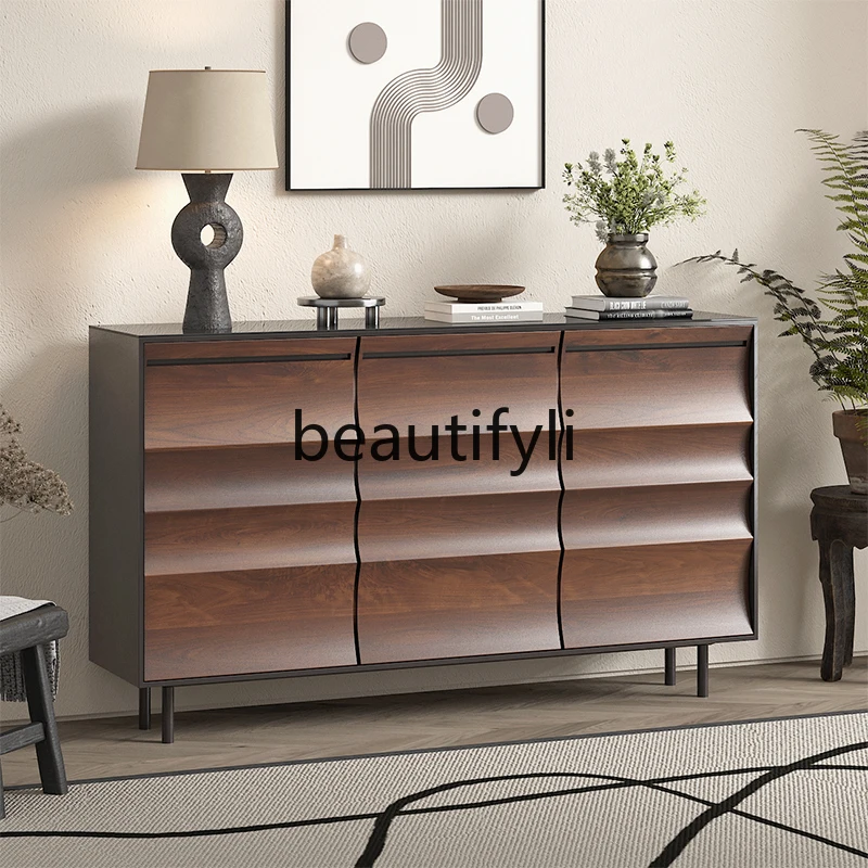 Solid wood chest, decorative cabinet, integrated storage, dining side cabinet against the wall