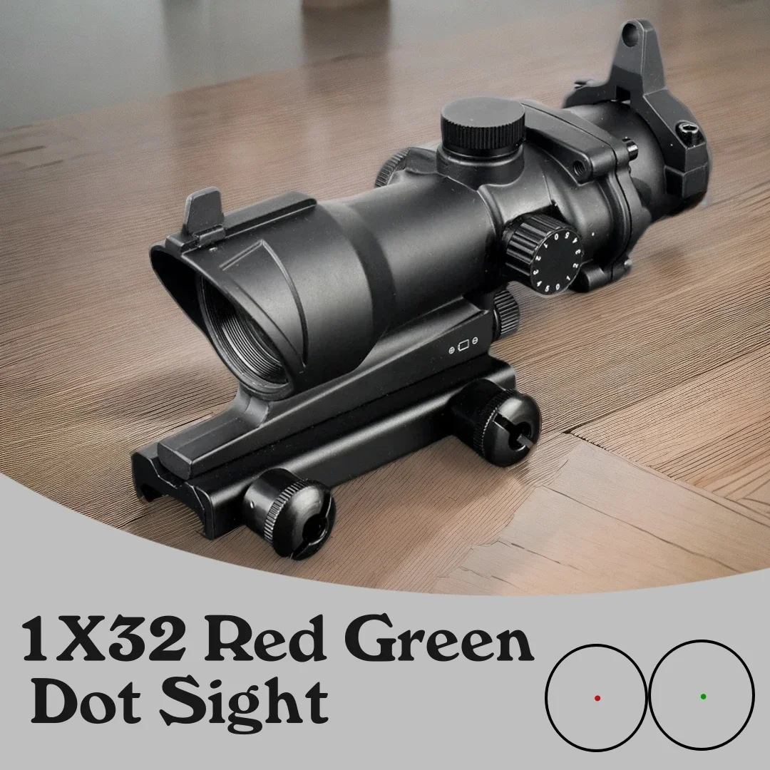 

Illuminated Optical Hunting Rifle Scope Red Green Dot Sight Fit 20mm Rail for Tactical Airsoft Rifle Hunting Sniper 3-4 MOA 1X32