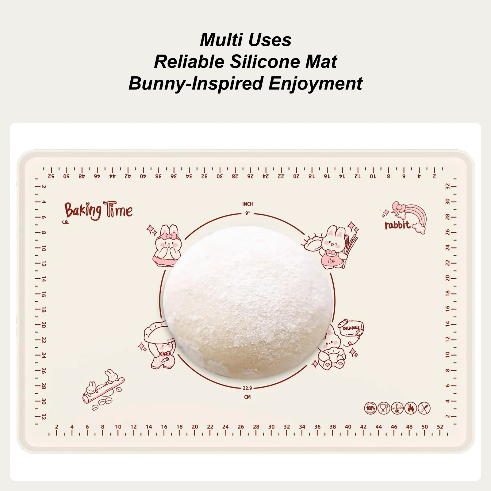 

Silicone Baking Mat Silicone Baking Pastry Dough Mat 23.6x15.8 Inch Non Stick Food Grade Thickened Pad for Kneading Rolling