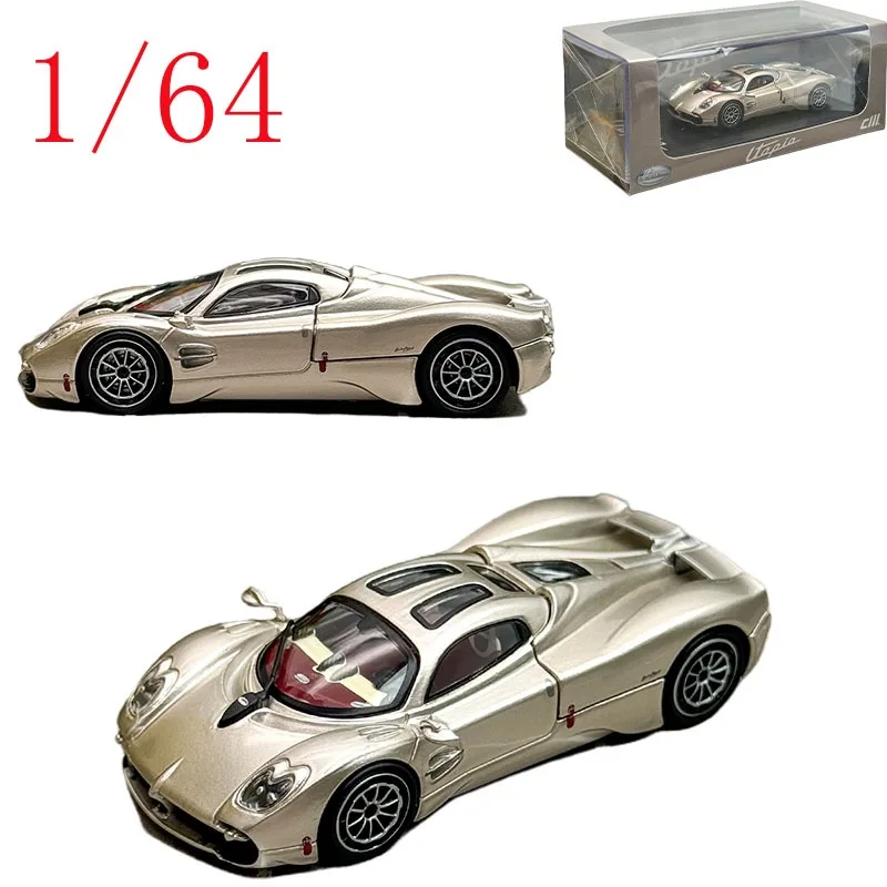

CM Diecast 1/64 Scale Pagani Utopia Champagne Gold Model with Functional Engine Cover Alloy Car Model Toys for Boys Gift