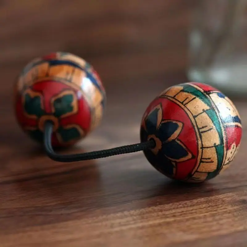 Handpaint Aslatuas Rhythmic Balls Authentic Aslatua Rhythm African Shaker Wooden Kashaka Shaker Hand Percussion Instrument