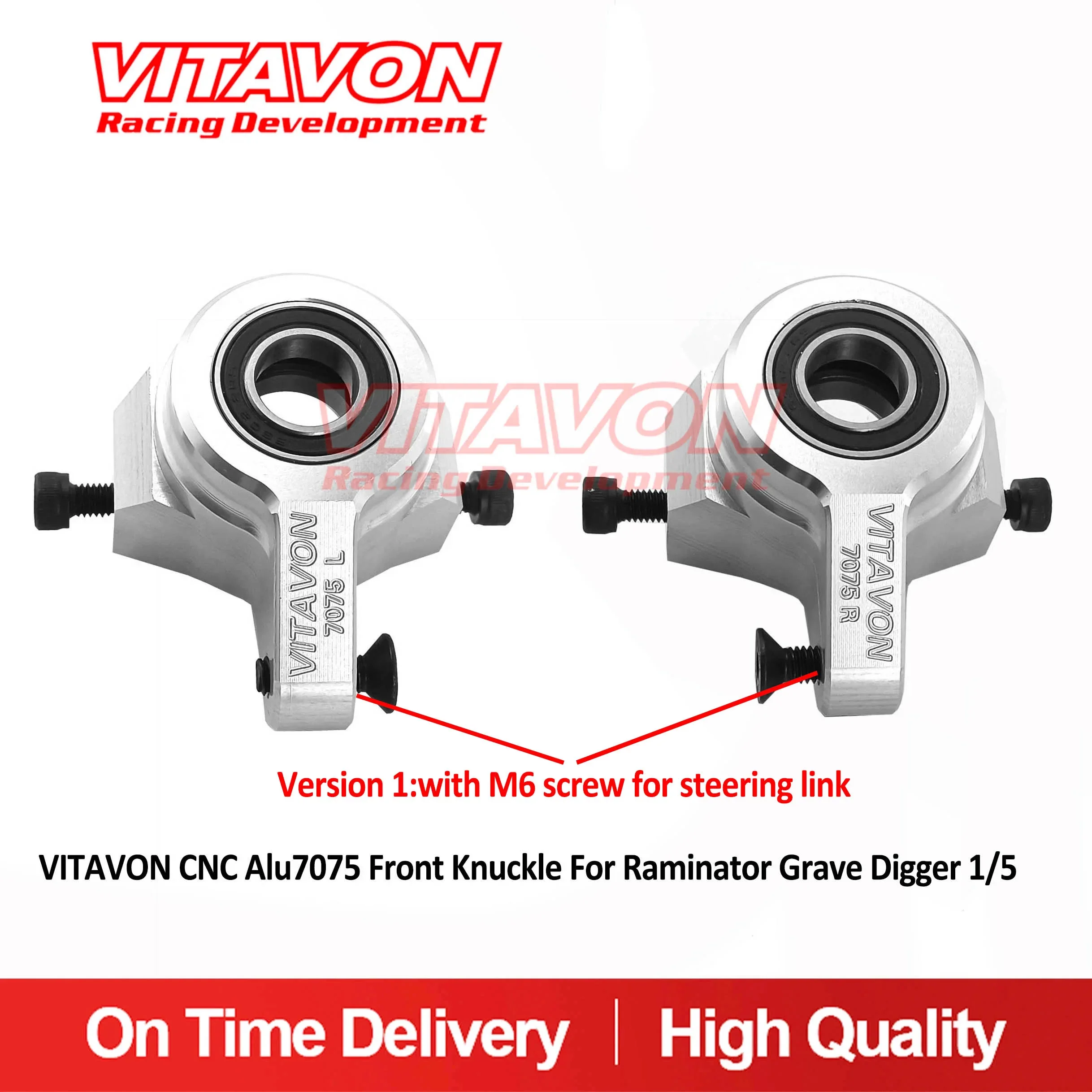 

Передний кулак VITAVON CNC Alu7075 для раминатора Grave Digger 1/5 с винтом 6 мм