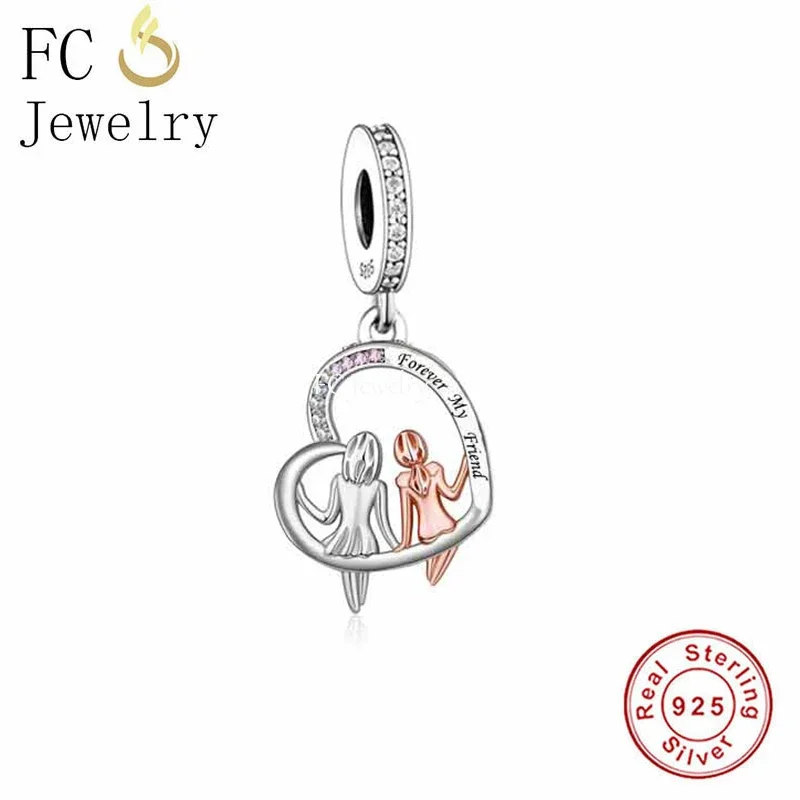 

FC Jewelry Fit Original Pan Charms Bracelet Authentic 925 Sterling Silver Forever My Friend Bead For Making Women Berloque