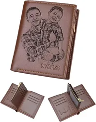Custom Engraved Wallet,Personalized Photo RFID Wallets for Men,Husband,Dad,Son,Personalized Gifts for Bithday Anniversary Day