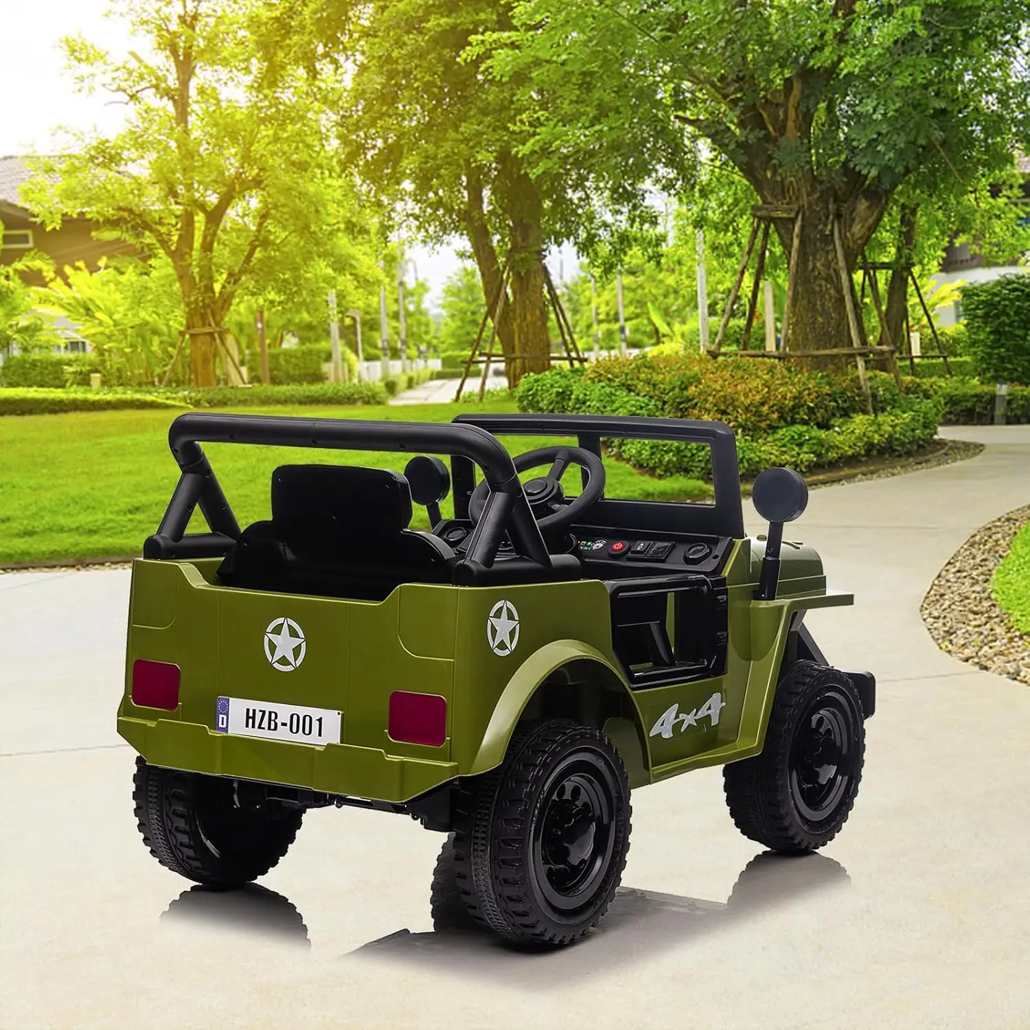 Ride on Truck Car, 12V Electric Ride on Car with Remote Control, MP3, LED Lights, Suspension System, Double Doors, Safety Belt,