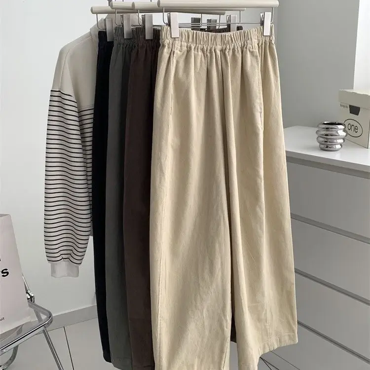

Winter New Women's Corduroy Pants Loose Commuter High Waist Straight Leg Pants