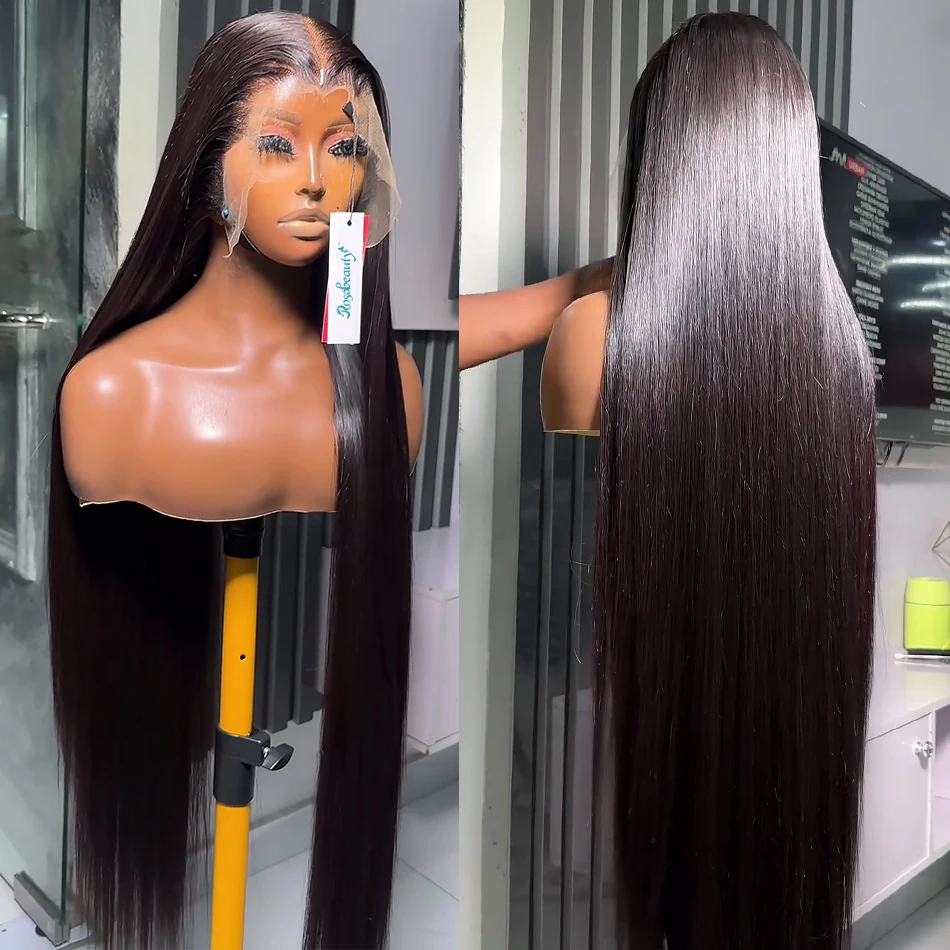 13x6 Hd Transparent Straight Lace Frontal Human Hair Wigs Brazilian Remy Pre Plucked Bone Straight 13x4 Lace Front Wig For Women