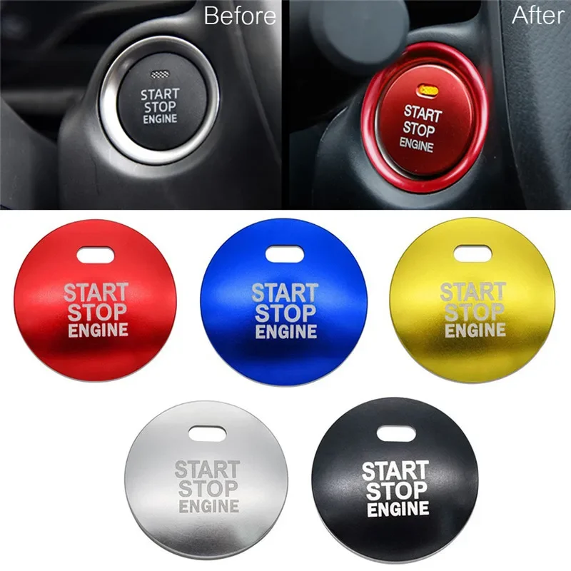 Car Inner Styling Sticker Console Engine Start/Push Button Trim Cover Fit For Mazda 3