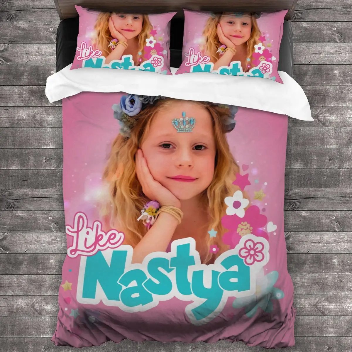 3D Printed Like Nastya Bedding Set Boys Girls Twin Queen Size Duvet Cover Pillowcase Bed Kids Adult Fashion Home Textileextile