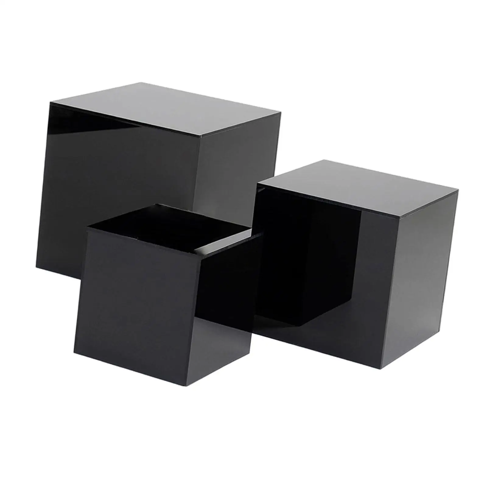 Set of 3 Acrylic Cube Stand Nesting Risers Versatile 4\