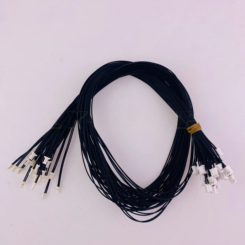 6pcs/lot Plugs Wires 2-pin Black Color 30cm Long Terminal Pins Wire 26AWG for LED Connectors