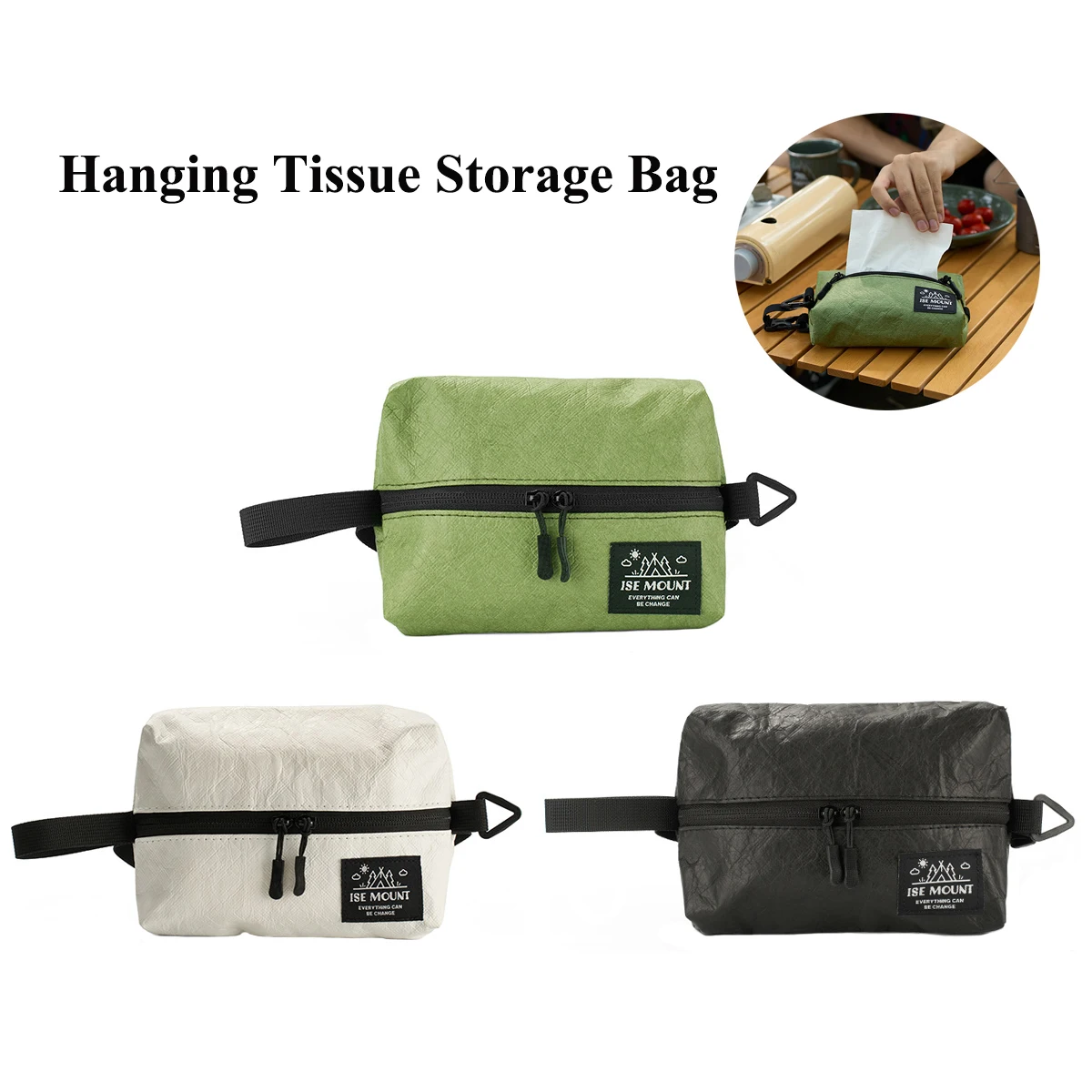 Pendurado ao ar livre Sacos De Tecido, Suporte De Caixa De Tecido, Saco De Armazenamento De Papel, Dispenser De Papel Higiênico, Guardanapo, Camping, Caminhadas