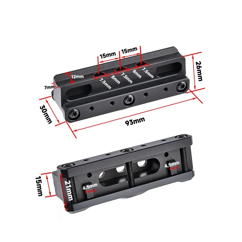 Tactische Vizier Metalen Basis Snelle Tandwiel Serie Vooringenomen Optische Beugel Met T1 T2 Rmr Rode Dot-Richtbasis Adapter Kit Voor 20Mm Rail