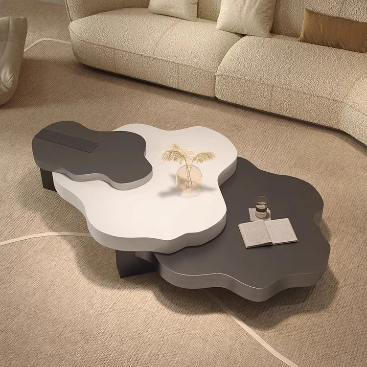 

Nordic modern minimalist paint brushed cloud coffee table light luxury special-shaped designer living room home