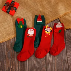 Winter Merry Christmas Thermal Cute Cartoon Doll Stitch Stocking 2022 Baby Solid Color Children Long Socks for Kids Accessories