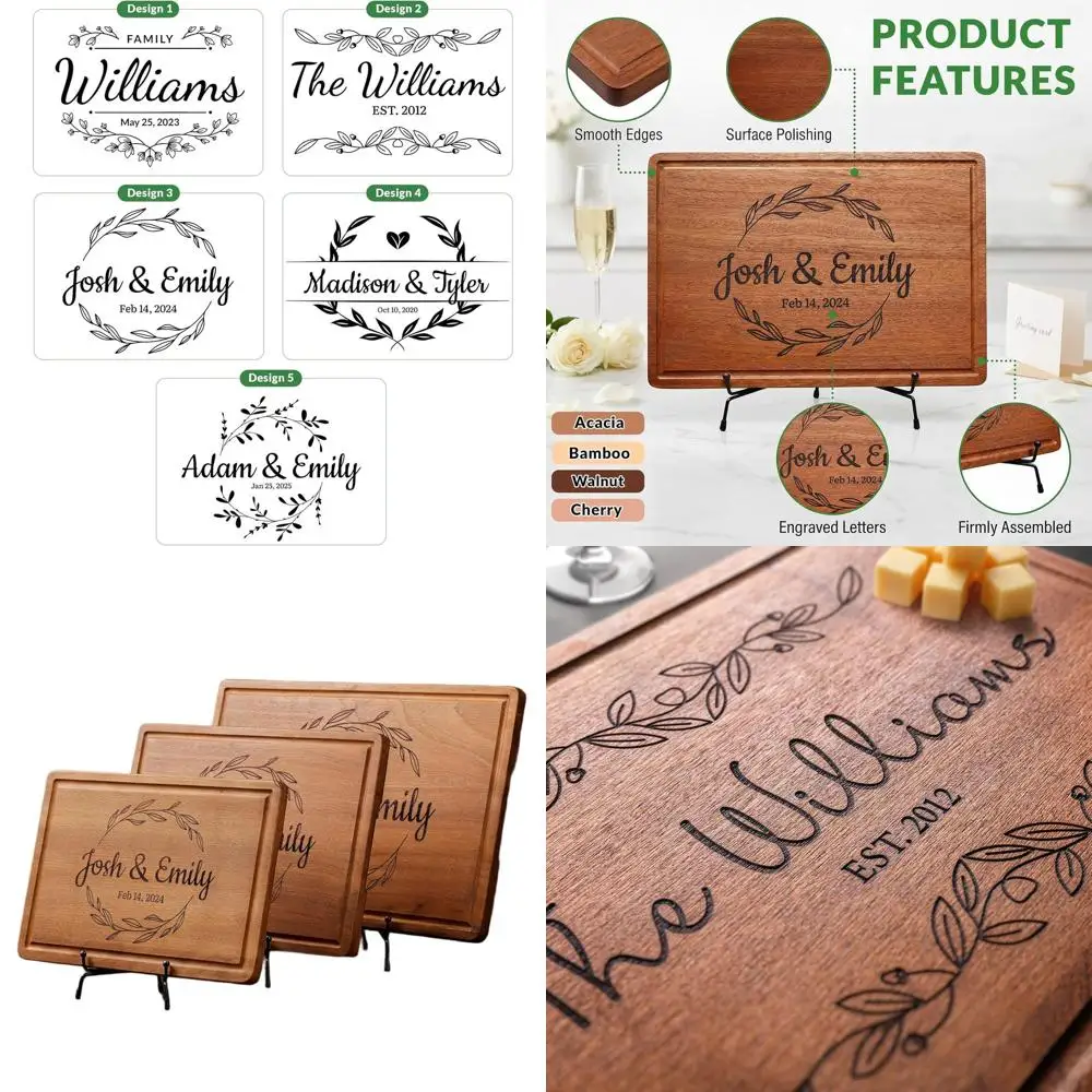 

Custom Engraved Wooden Charcuterie Board - Perfect Valentine's Day or Housewarming Gift for Couples, Families, Friends, and Moms