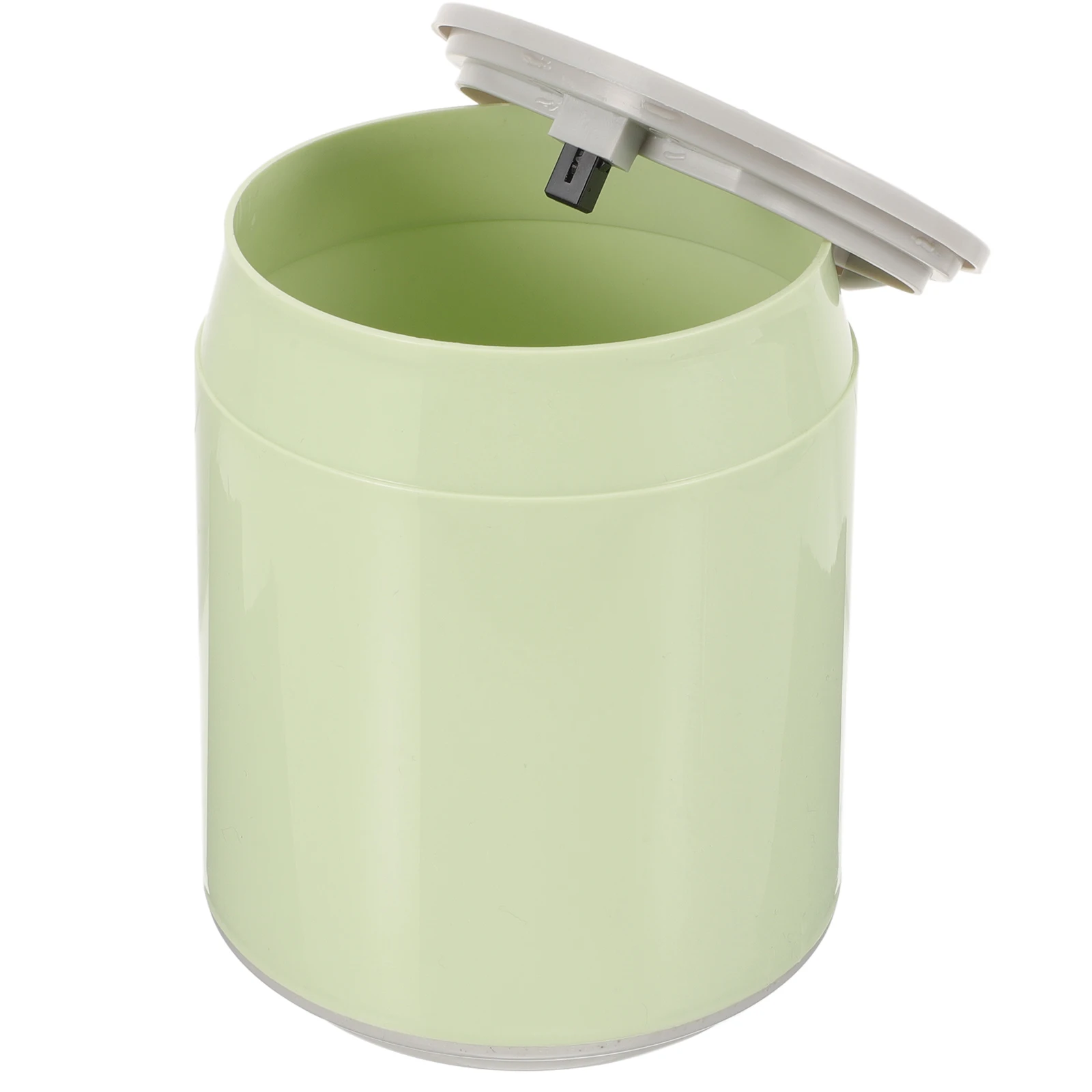 

Desk Waste Bin Mini Can Trash with Lid Table Small Garbage Green Plastic Office