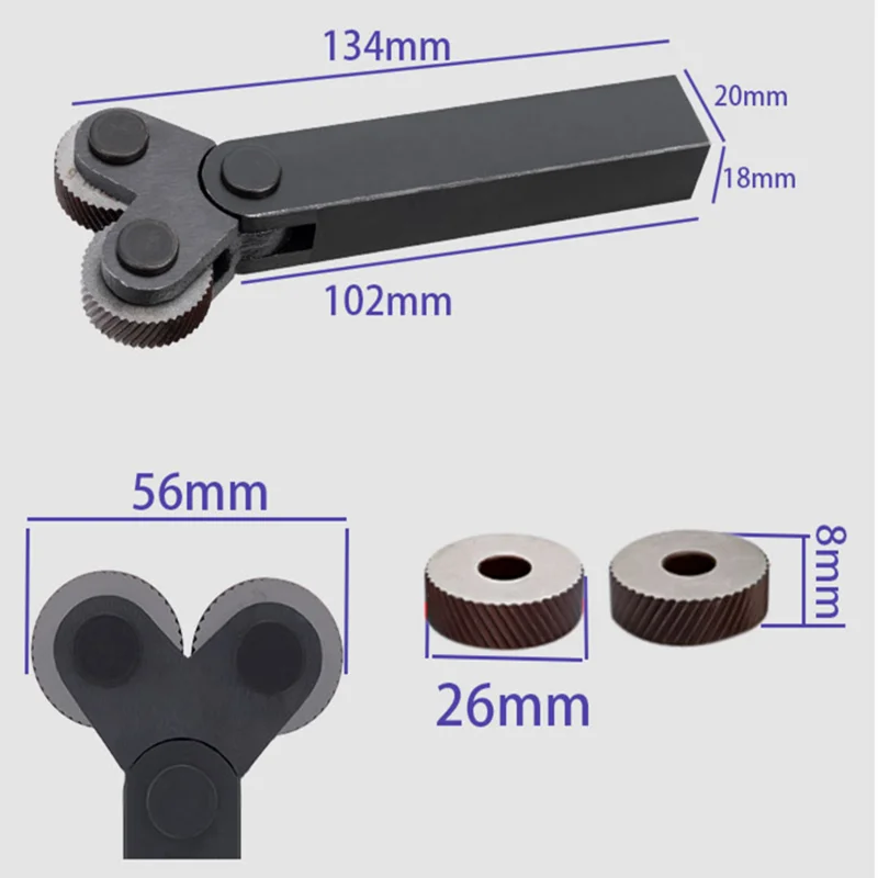 듀얼 휠 널링 도구 키트, 휠 선형 피치 널링 세트, 스틸 선반 커터, 0.5mm, 1mm, 2mm, 7 개